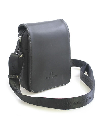 Luxusní pánská kožená kabelka přes rameno černá - Hexagona Filippo