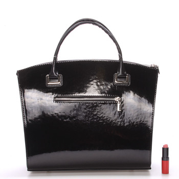 Dámská luxusní kabelka lakovaná černá struktura - Maggio Florida