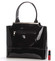 Dámská luxusní lakovaná kabelka černo grafitová  - Maggio Magnolia