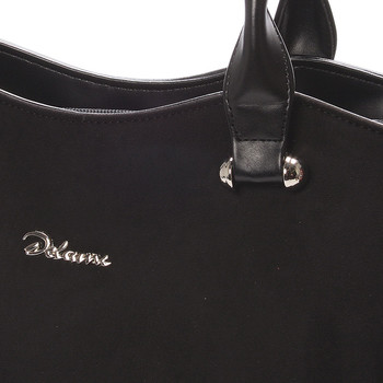 Elegantní semišová kabelka přes rameno černá - Delami Brigitte
