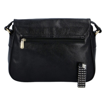 Luxusní dámská kožená kabelka černá - Hexagona Francesca