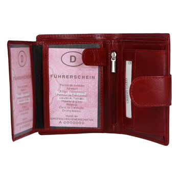 Elegantní kožená peněženka tmavě červená - Tomas Pilia