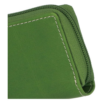 Hladké kožené pouzdro na kreditní karty zelené - Tomas Veeze