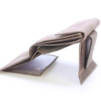 Moderní větší kožená peněženka tmavě hnědá - WILD Hades
