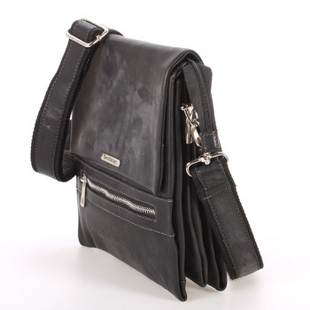 Kvalitní černá pánská kožená taška - Sendi Design Hektor