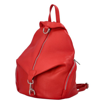 Dámský kožený batoh červený - ItalY Marnos