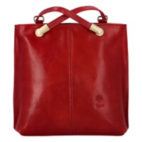 Dámský kožený kabelko/batoh červený - Delami Vera Pelle Jenafes