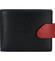 Hladká pánská černo červená kožená peněženka - Tomas 76VT