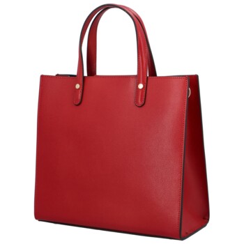 Dámská kožená kabelka do ruky tmavě červená - Delami Silvia