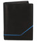 Pánská pevná kožená peněženka černá - Diviley Kainat Blue