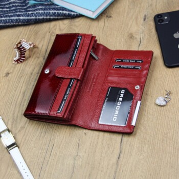 Dámská kožená peněženka červená - Gregorio Nicolleta