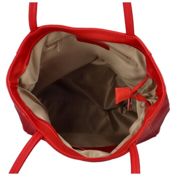 Dámská kožená kabelka přes rameno červená - ItalY Nooxies 2