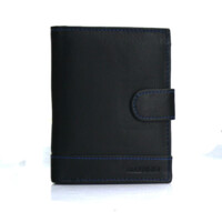 Pánská kožená peněženka černo/modrá - Bellugio Ernesto