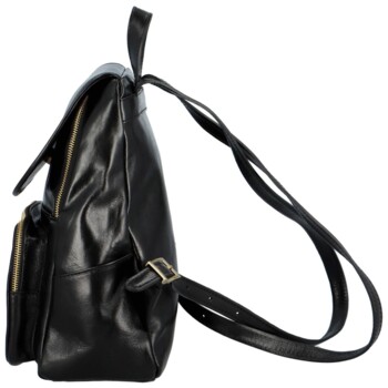Dámský kožený batoh černý - Delami Lativa