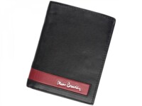 Pánská kožená peněženka černo/červená - Pierre Cardin Westford