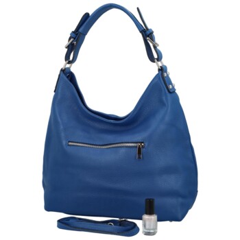 Dámská kožená kabelka přes rameno modrá - Delami Lucisa