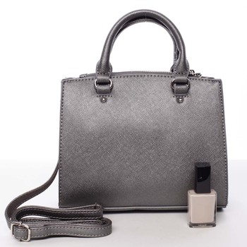 Malá luxusní kabelka do ruky tmavě stříbrná - David Jones Phaedra
