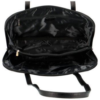 Dámská kožená kabelka přes rameno černá - Hexagona Billie