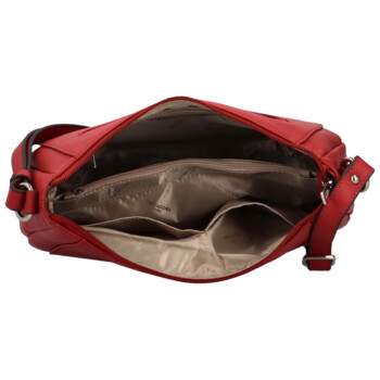 Dámská kožená kabelka přes rameno tmavě červená - Hexagona Chanel