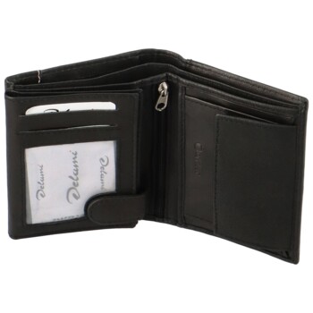 Pánská kožená peněženka černo/modrá - Diviley Farrons