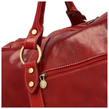 Cestovní kožená taška červená - Delami Ofelie
