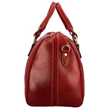 Cestovní kožená taška červená - Delami Ofelie