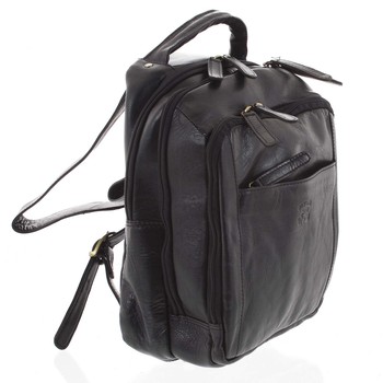 Pánský kožený batoh černý - WILD Josemar