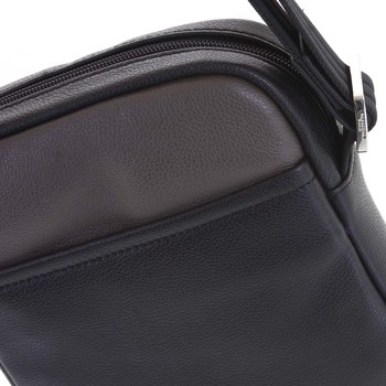 Pánská kožená taška na doklady černá taupe - Hexagona Thursday
