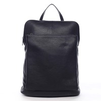 Dámský kožený batůžek kabelka černý - ItalY Houtel
