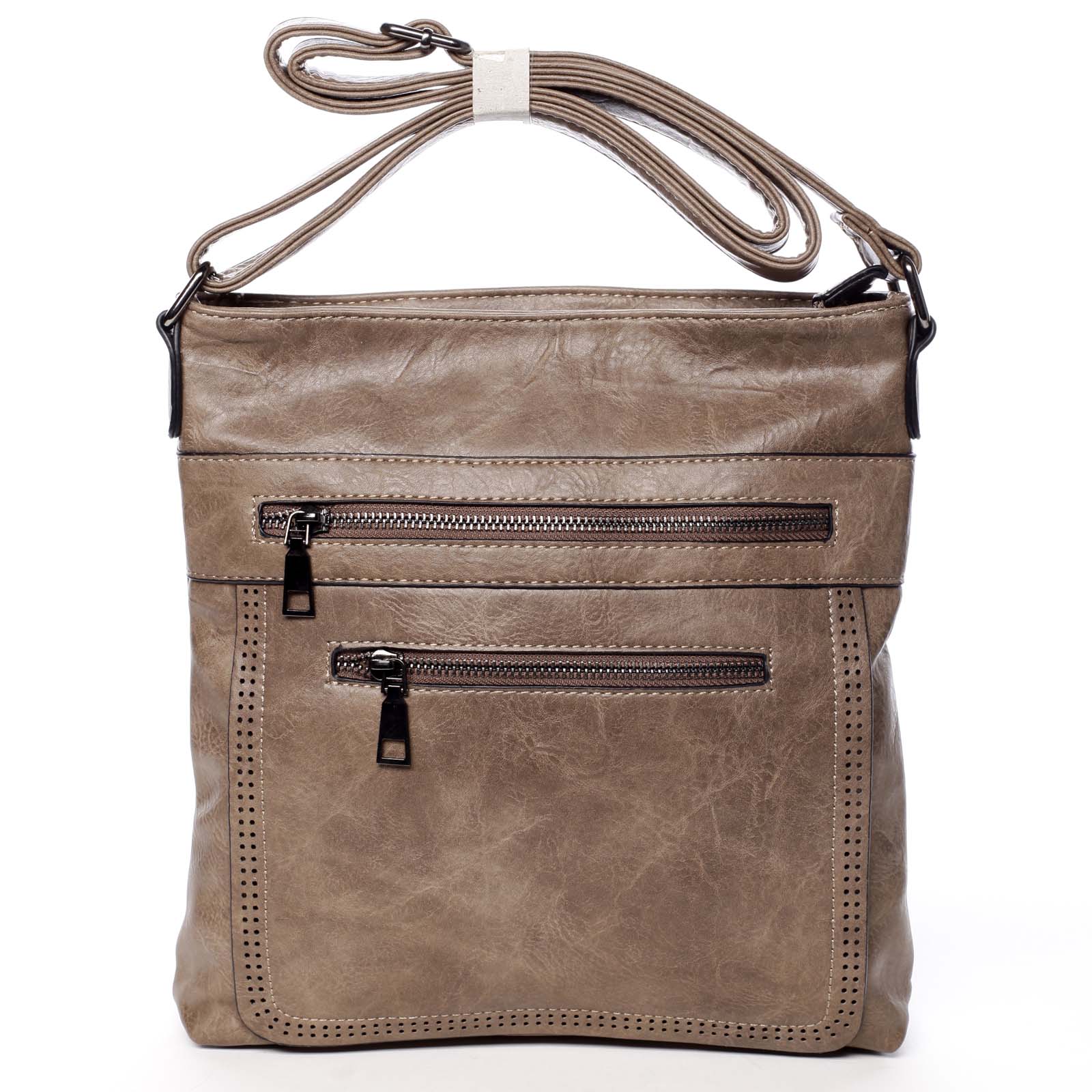 Moderní střední crossbody kabelka taupe - Delami Karlie