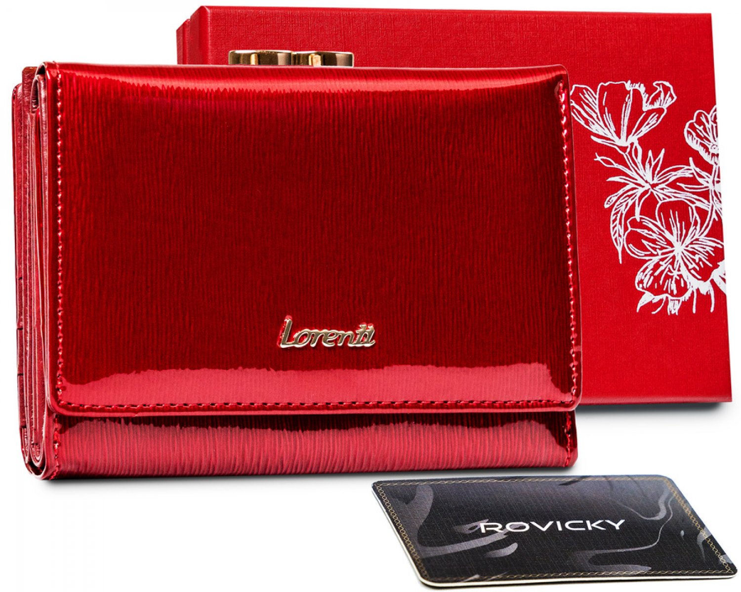 Dámská červená retro peněženka lakovaná - Lorenti 1509 SH