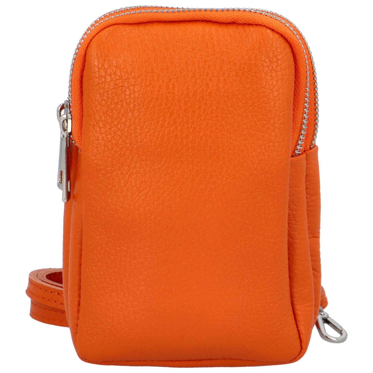 Dámské kožené crossbody pouzdro oranžové - Delami Valli