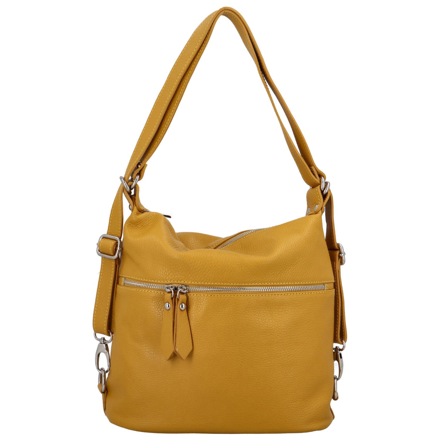 Dámská kožená kabelka batoh žlutá - ItalY Nadinea