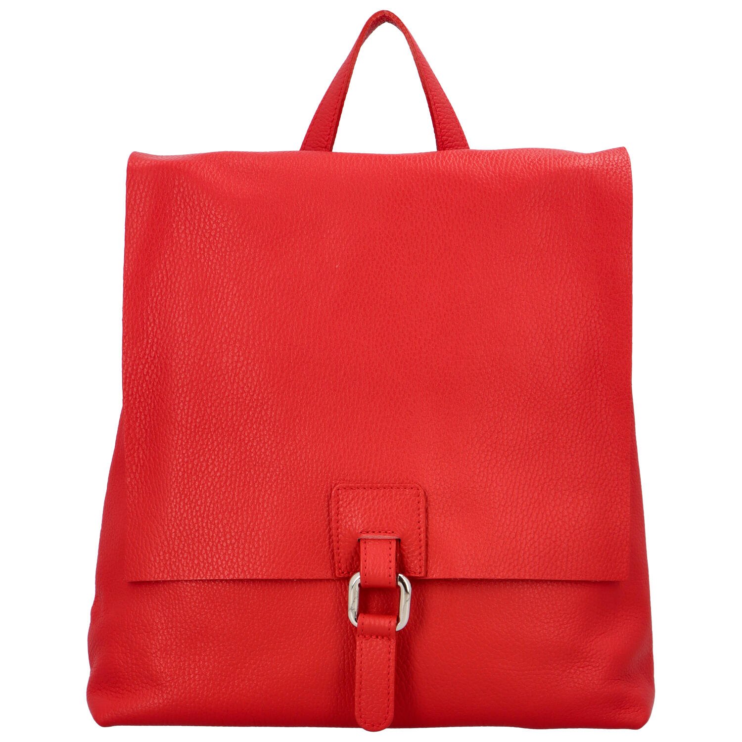 Dámský kožený batůžek kabelka červený - ItalY Francesco