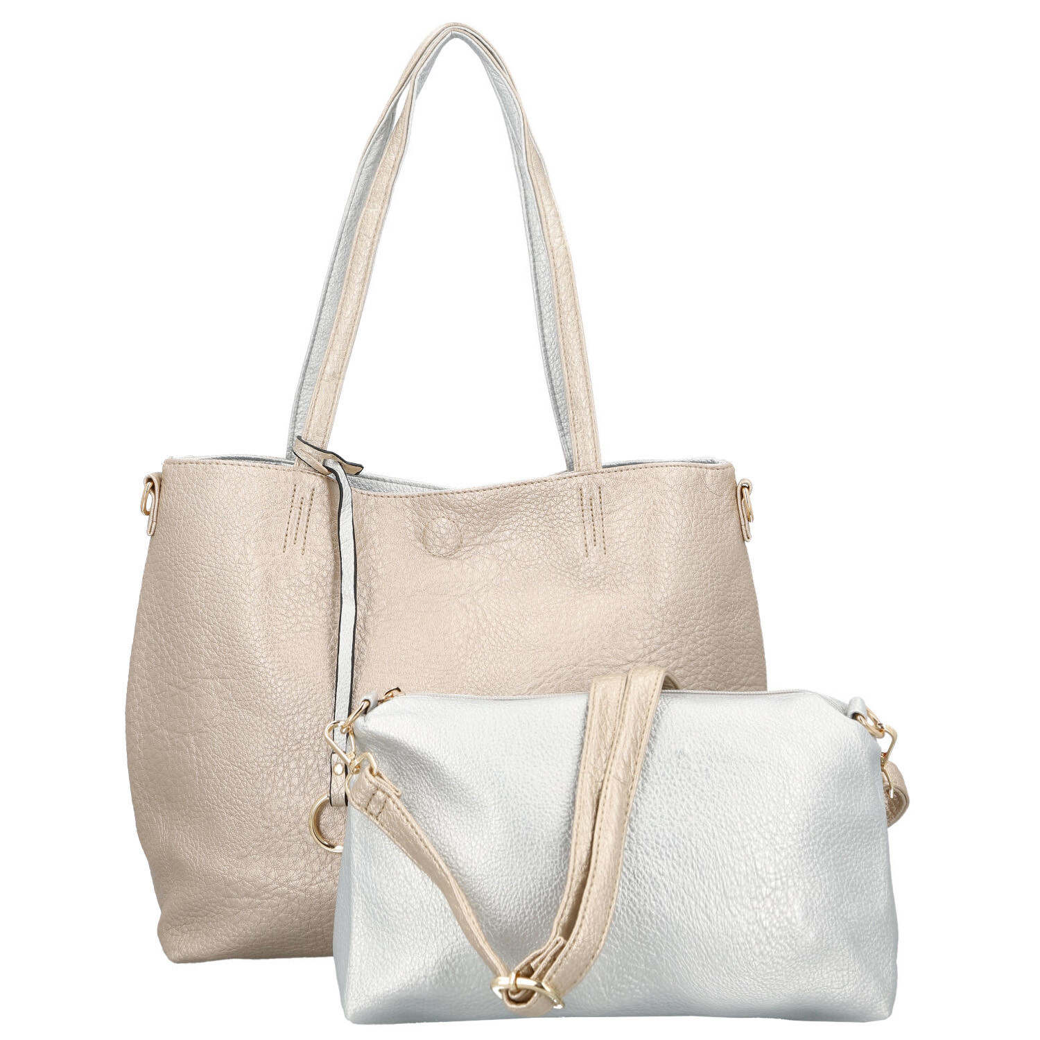 Dámská moderní kabelka přes rameno zlatá - Firenze Prestige 2v1