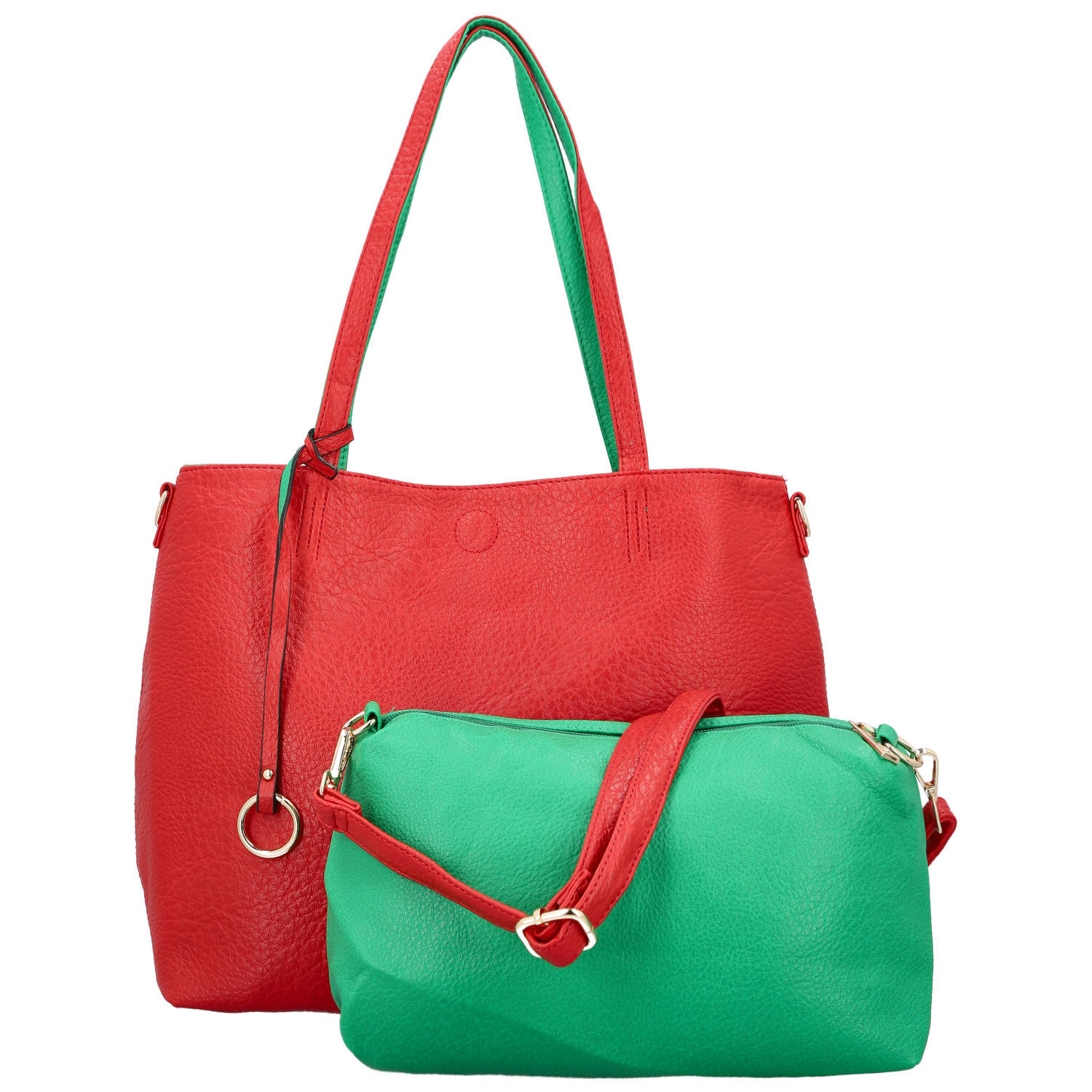 Dámská moderní kabelka přes rameno červená - Firenze Prestige 2v1