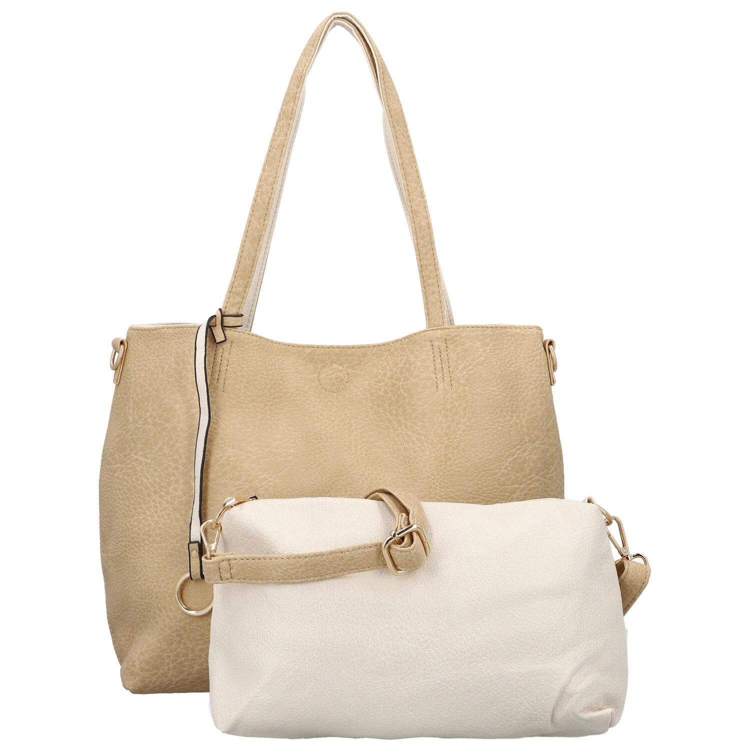 Dámská moderní kabelka přes rameno tmavě béžová - Firenze Prestige 2v1