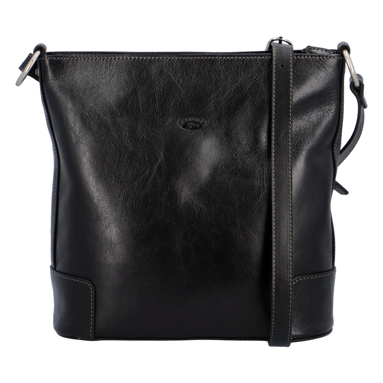 Dámská kožená crossbody kabelka černá - Katana Monána