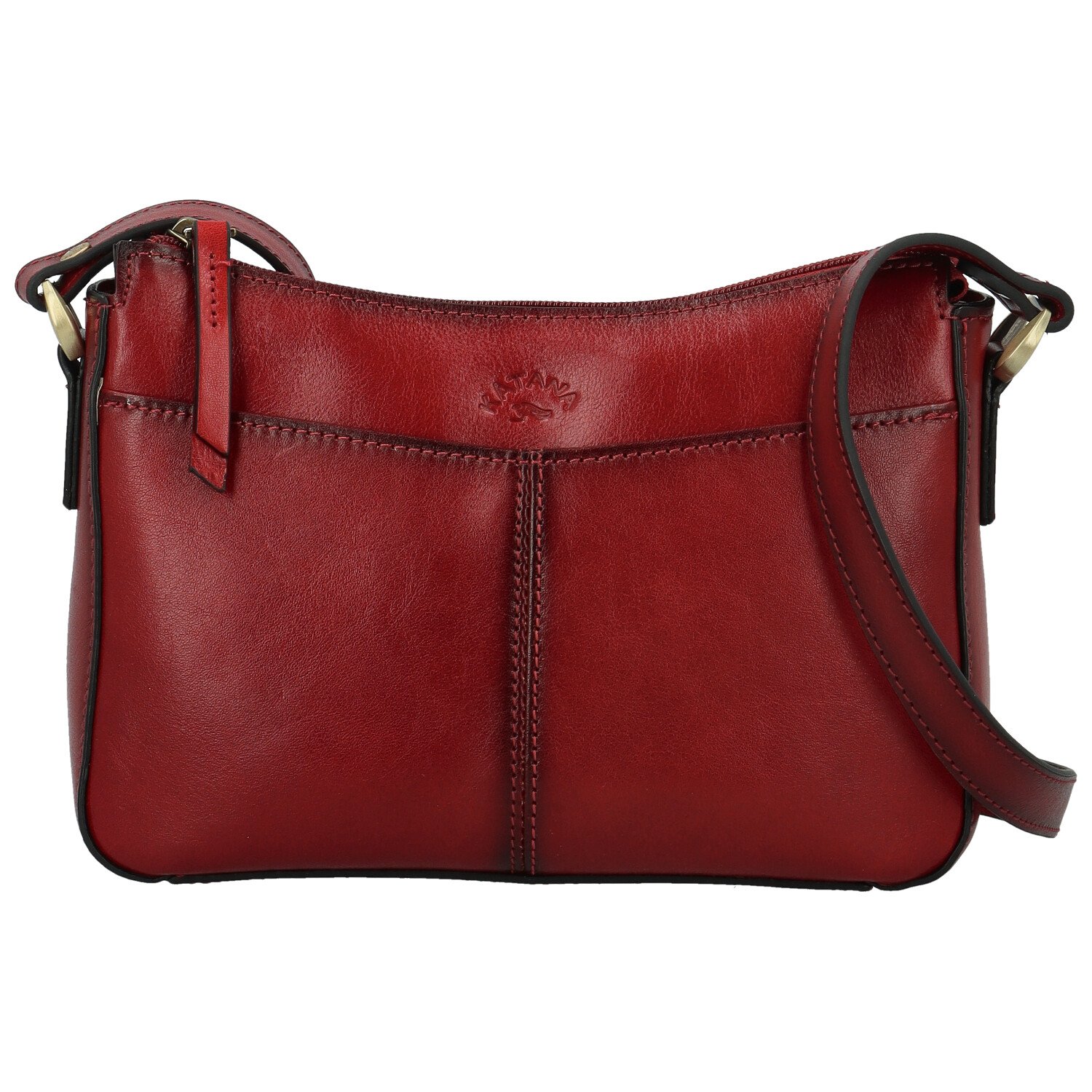Dámská kožená crossbody kabelka vínová - Katana Denali