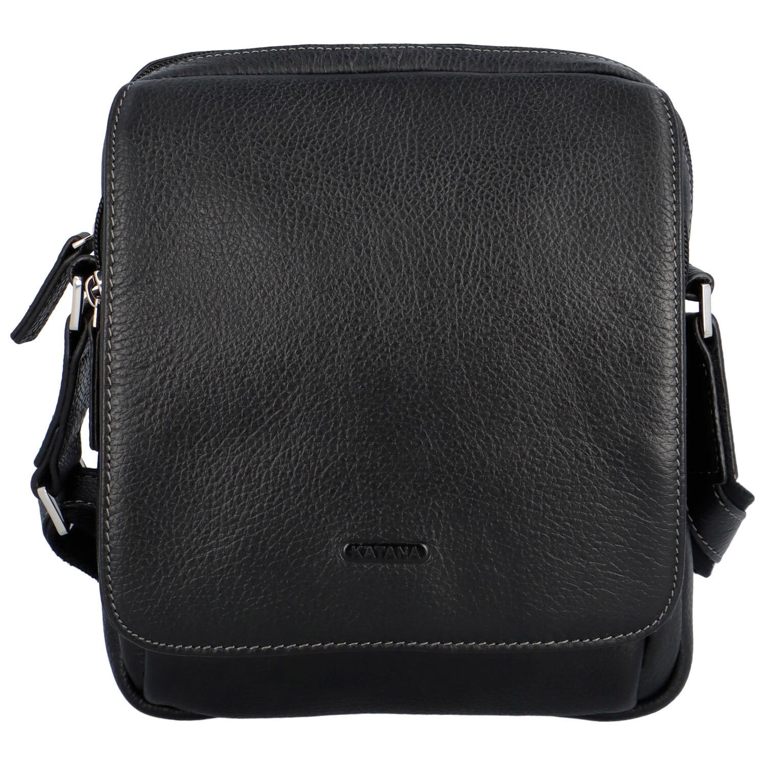 Pánská kožená crossody taška černá - Katana Ruweno