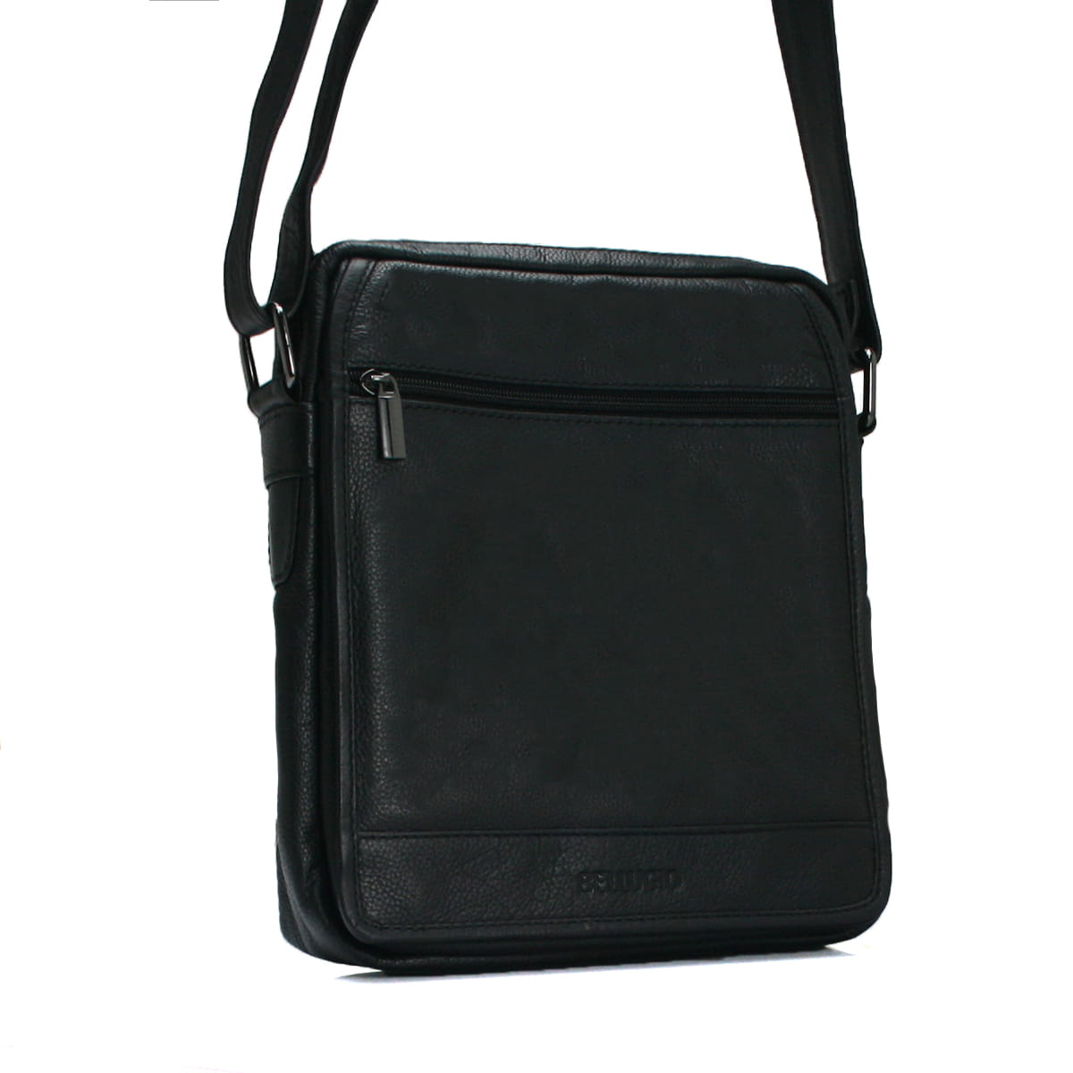 Pánská kožená crossbody taška černá - Bellugio Hayes