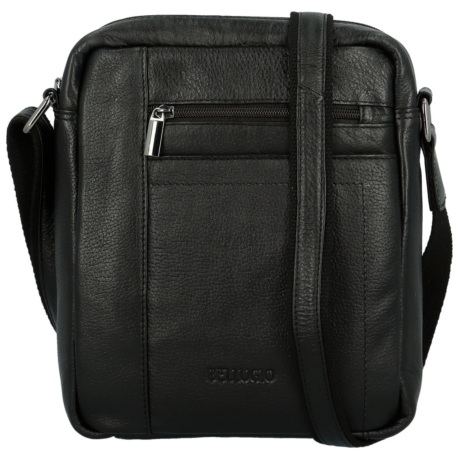 Pánská kožená crossbody taška černá - Bellugio Donis