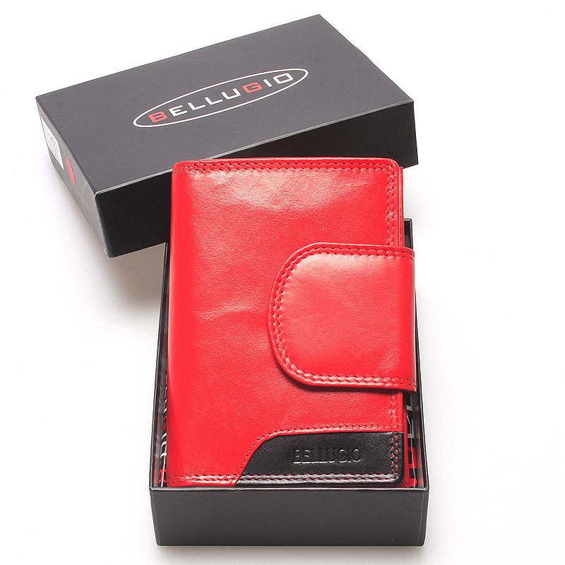 Středně velká dámská kožená peněženka červená - Bellugio Calla 2