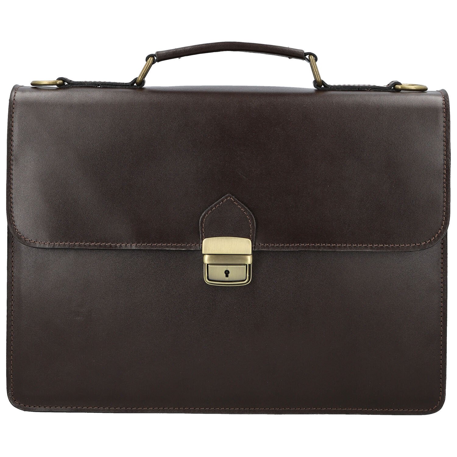 Pánská kožená aktovka tmavě hnědá - Delami Vera Pelle Lynton