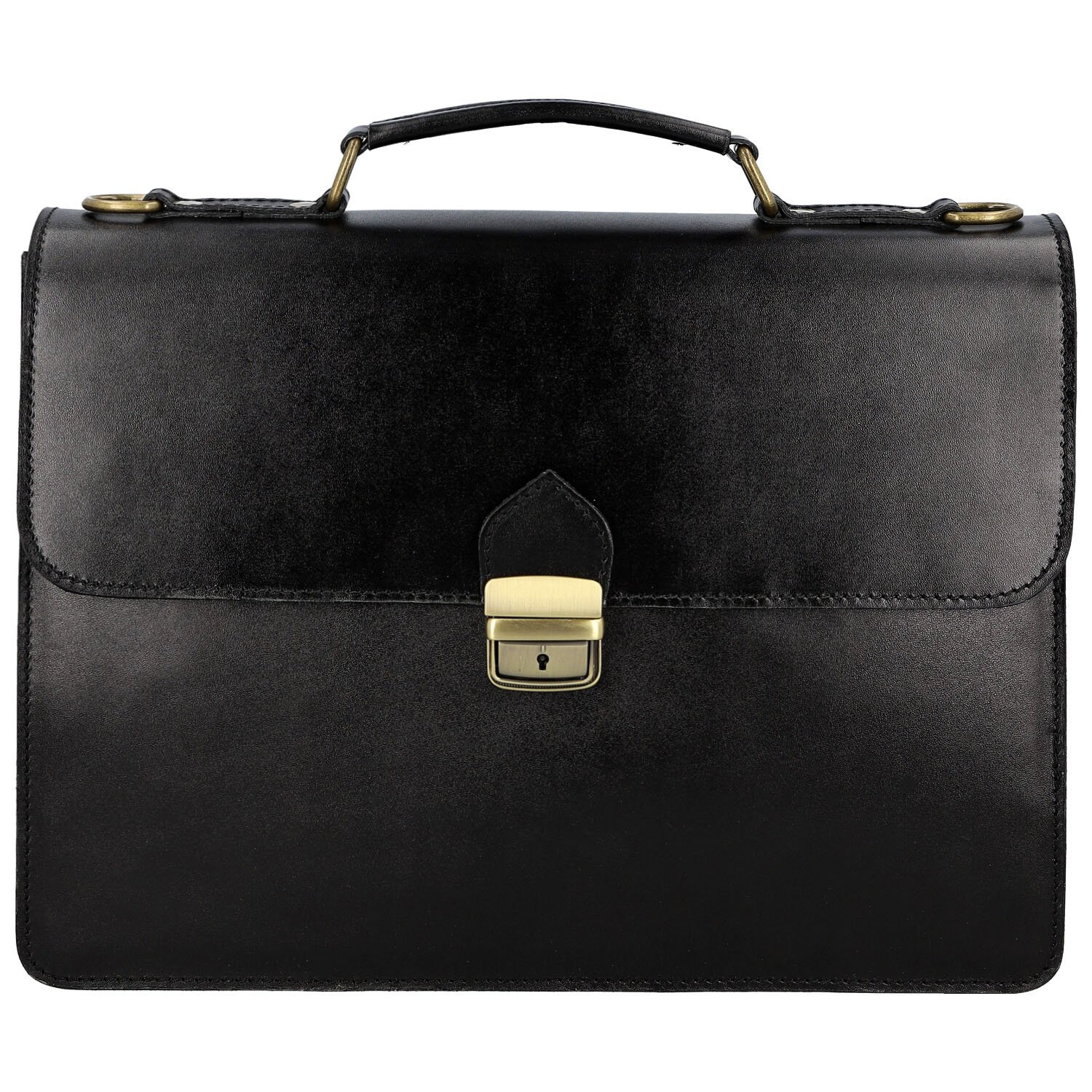 Pánská kožená aktovka černá - Delami Vera Pelle Lynton