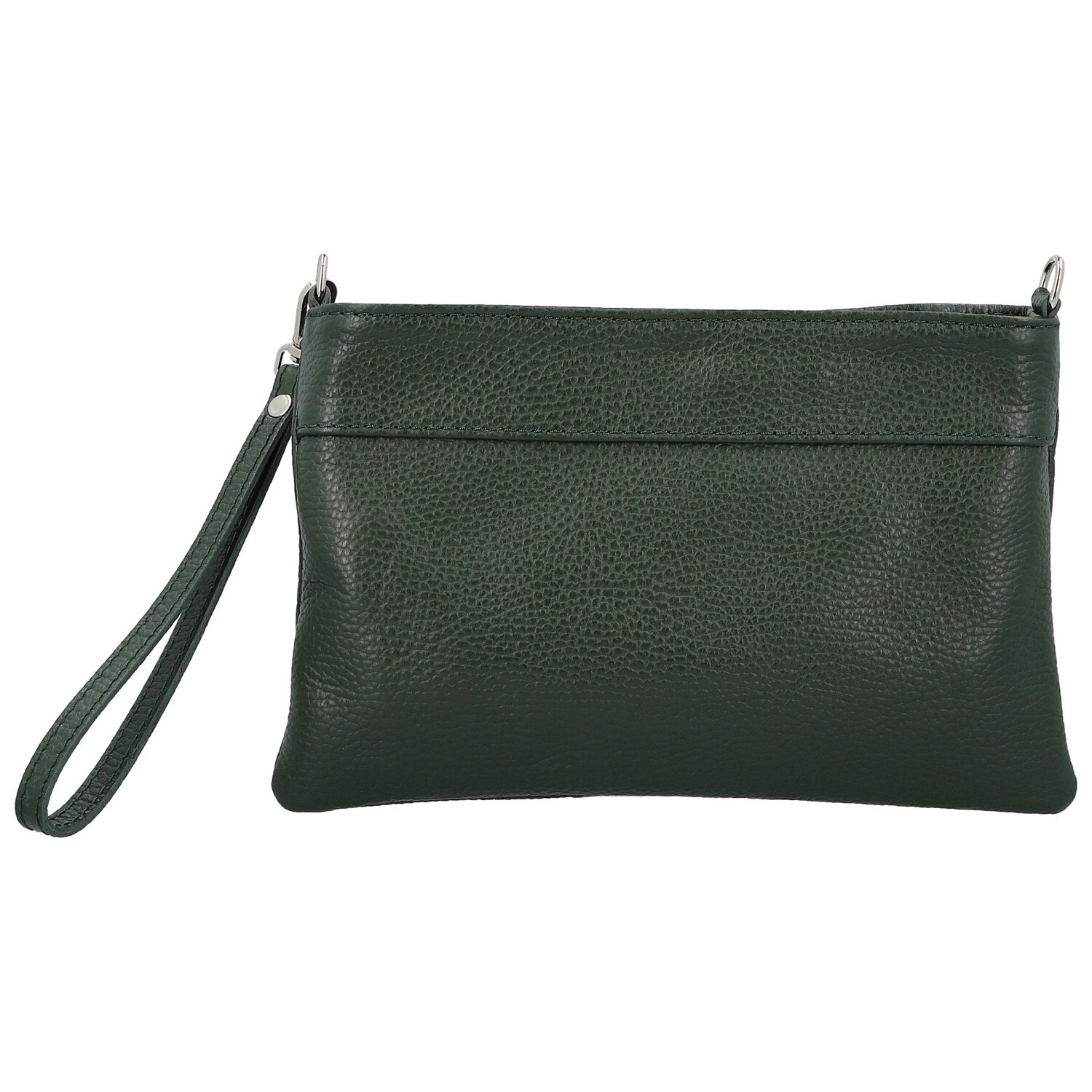 Dámská kožená crossbody kabelka tmavě zelená - Delami Vera Pelle Denica