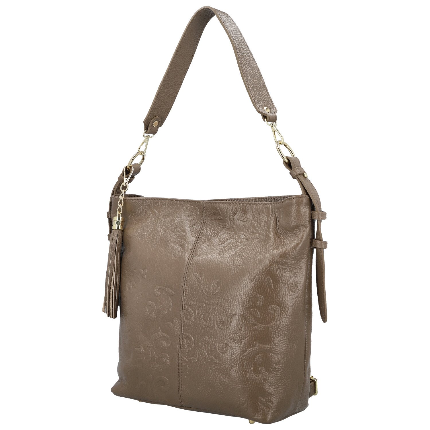 Dámská kožená kabelka do ruky taupe - Delami Vera Pelle Moshe