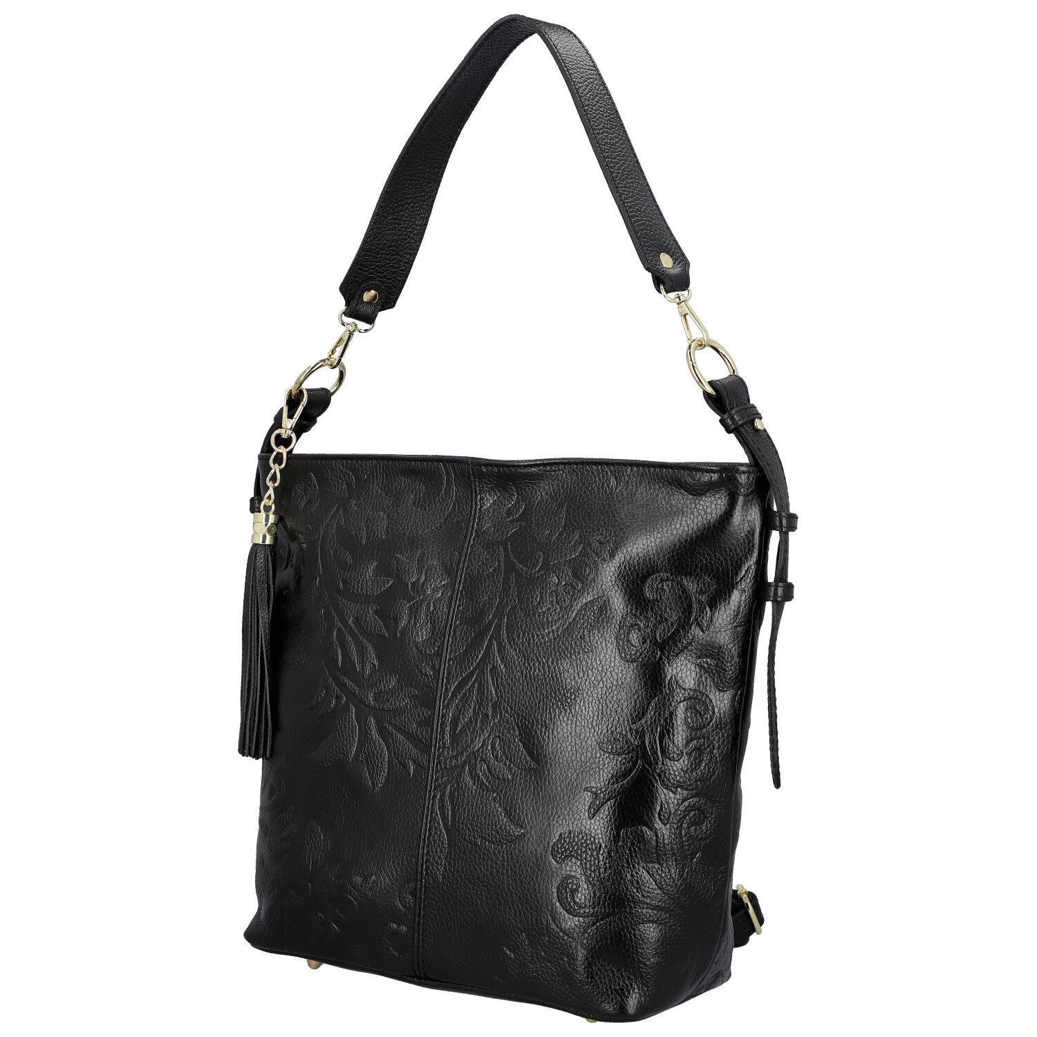 Dámská kožená kabelka do ruky černá - Delami Vera Pelle Moshe