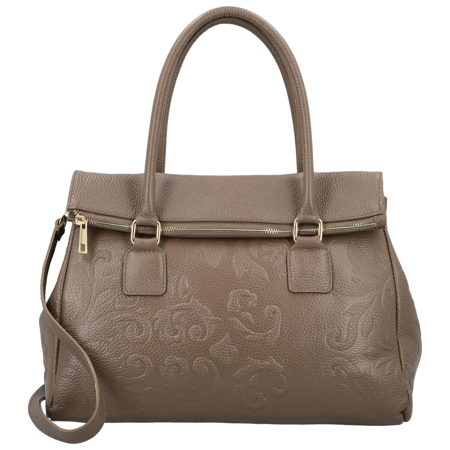 Dámská kožená kabelka do ruky taupe - Delami Vera Pelle Arjana