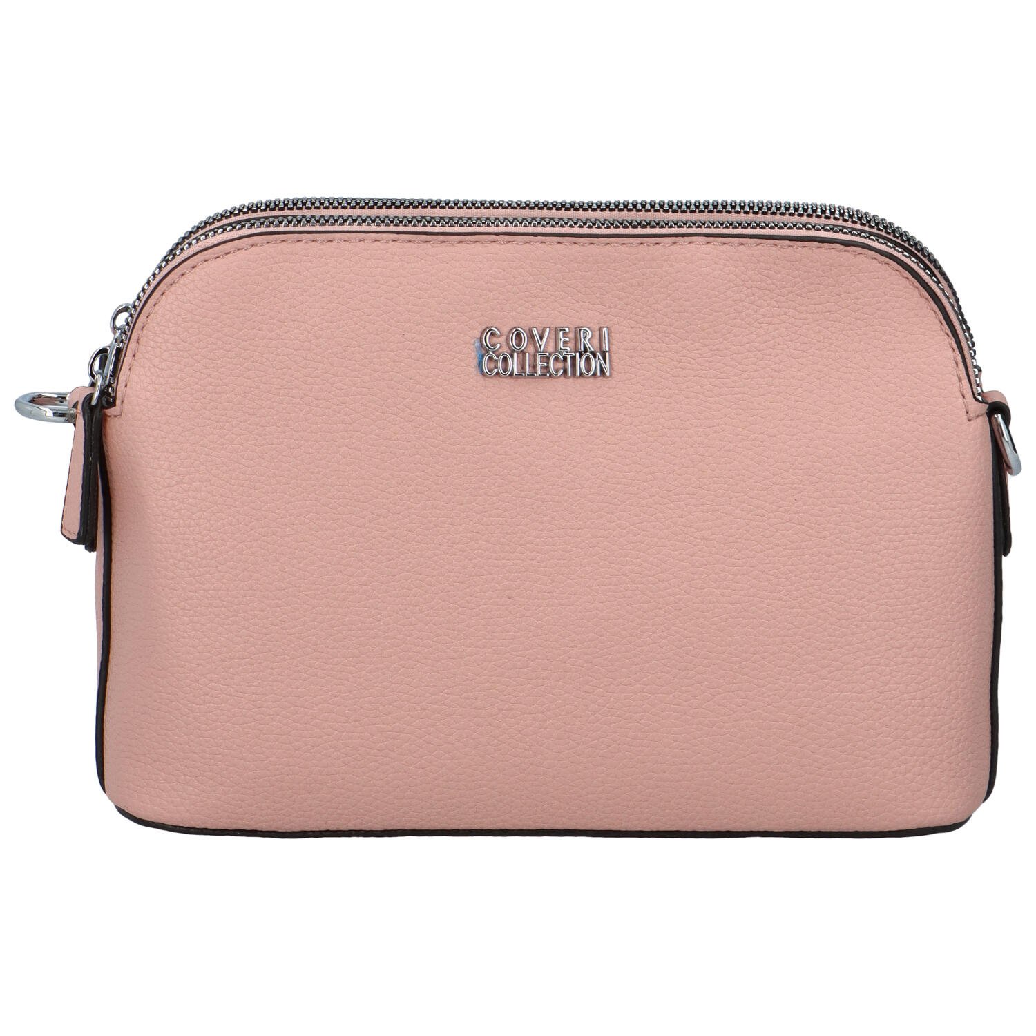 Pevná dámská crossbody kabelka růžová - Coveri Layla